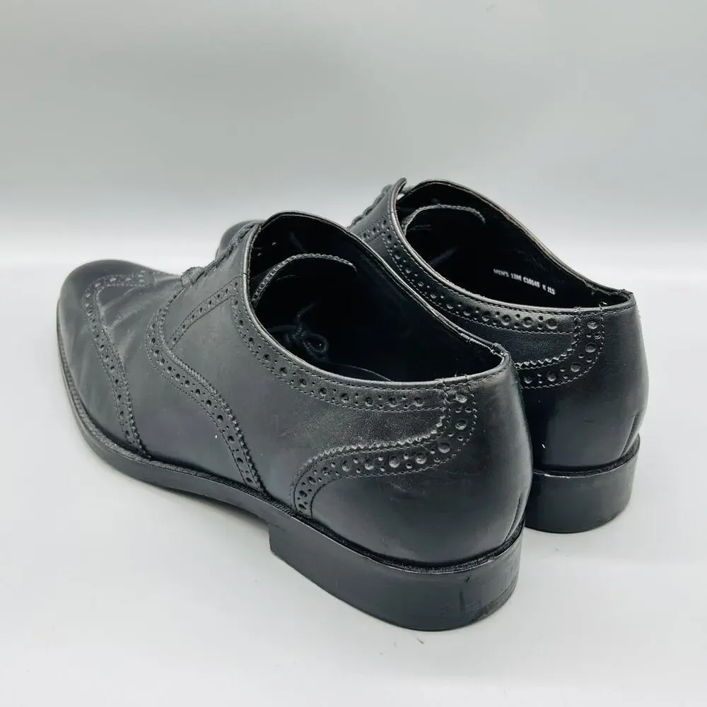Cole Haan Shoes Mens 13 Black Leather Wingtip Oxford Brogue Lace Up Dress Formal